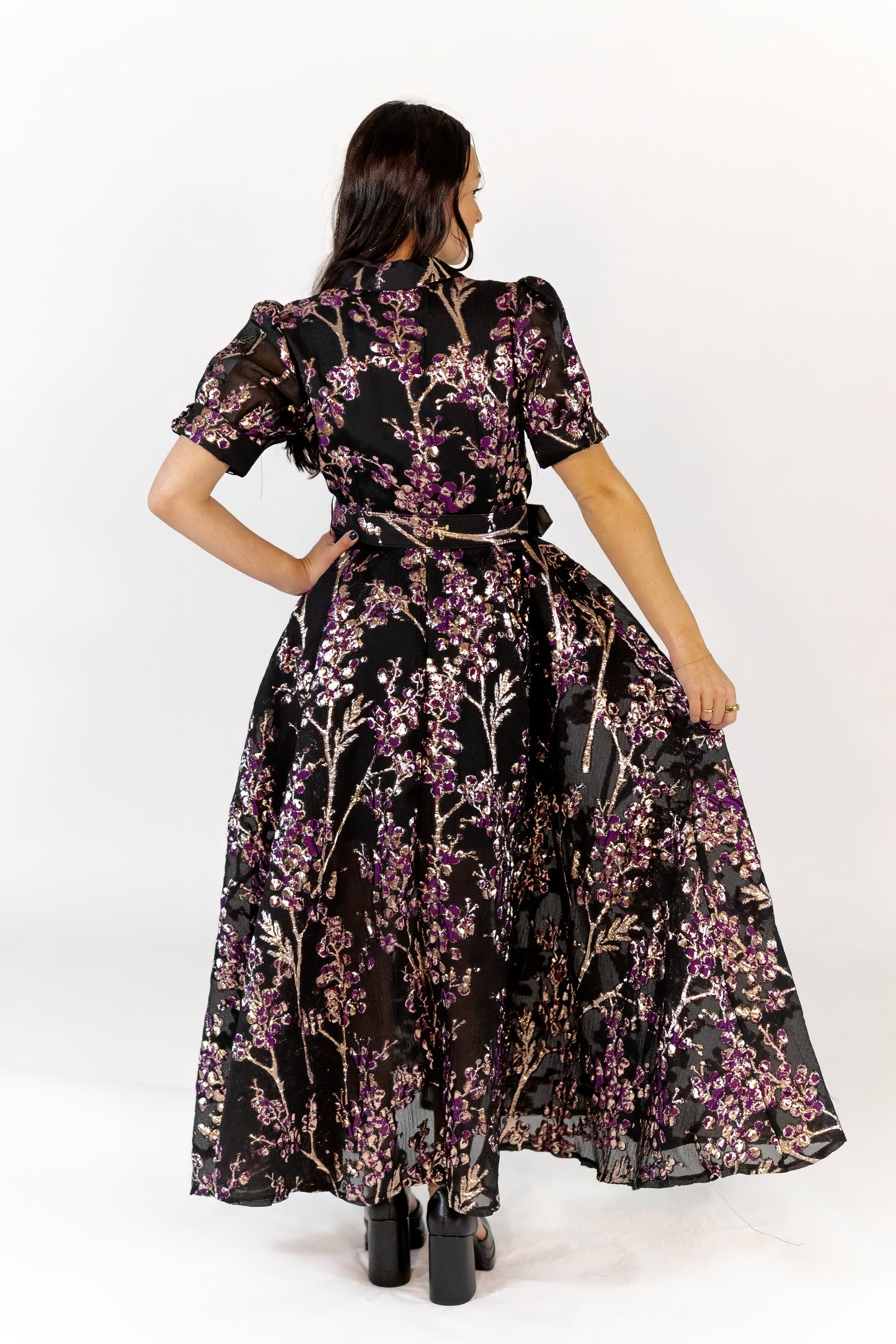Luna Brocade Button Up Maxi