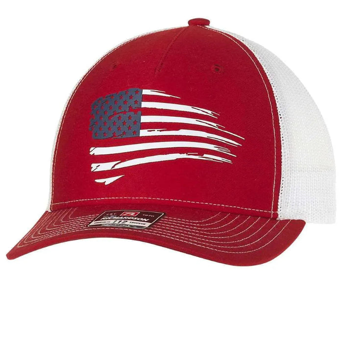 ARIAT Distressed USA Flag (Red/White) - Trucker Cap - Hatcountry
