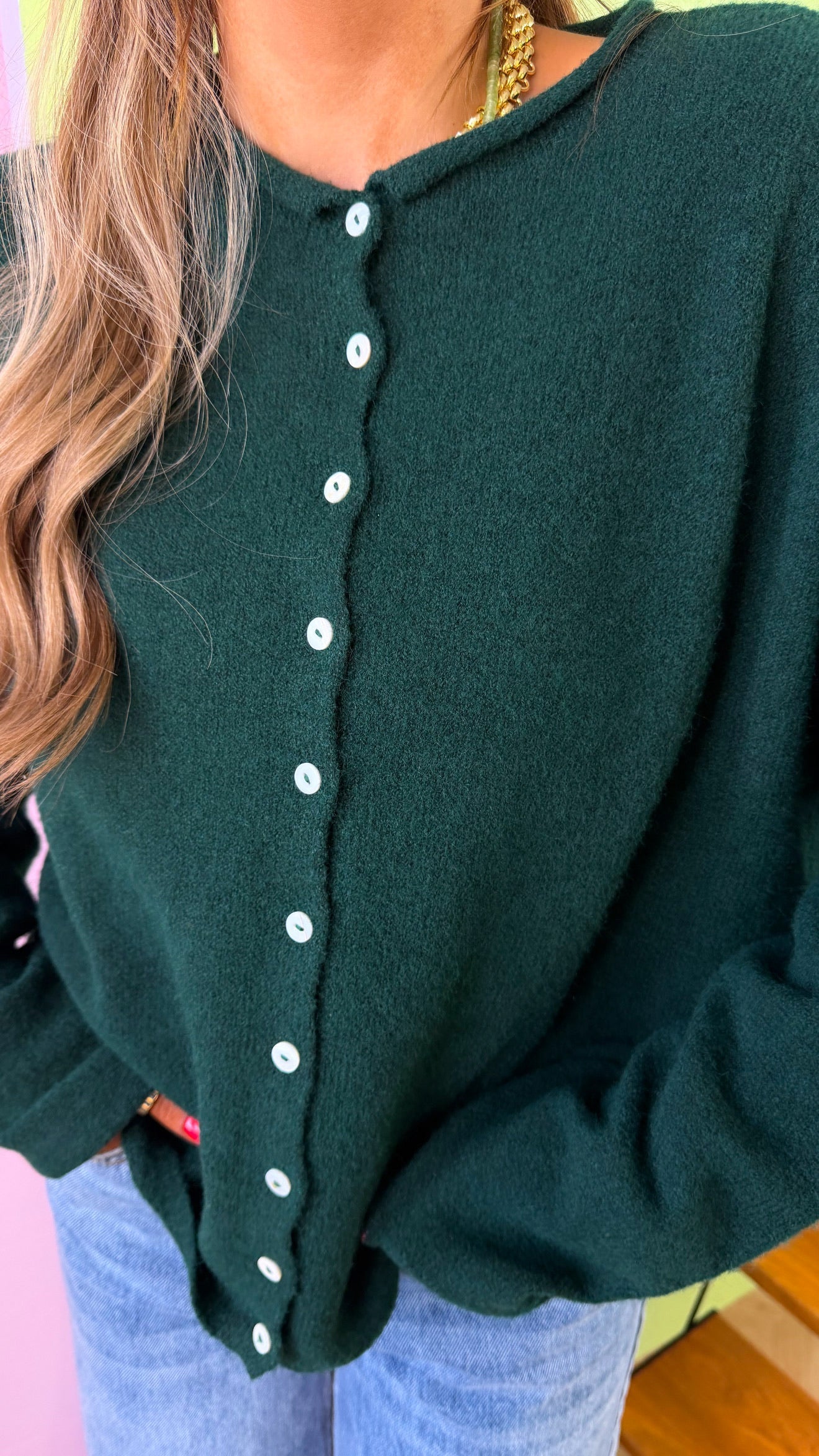 Penelope Knit Cardigan, Forest Green