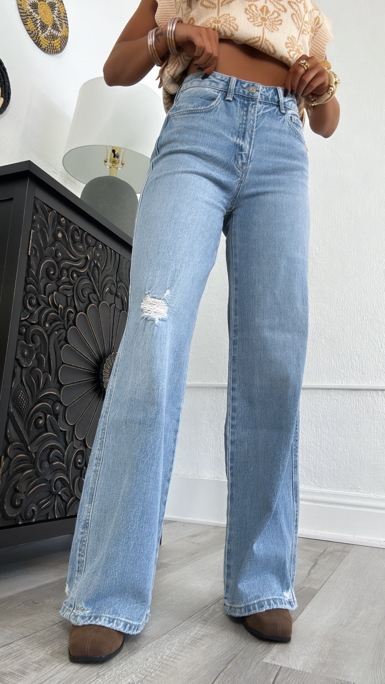 Knix High Rise Wide Leg Jean, VERVET