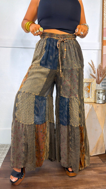 Mossy Path Patchwork Pant, Amber