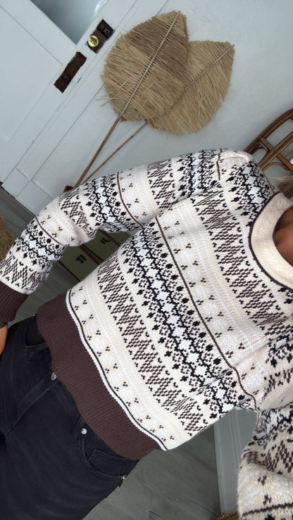 Maple Mist Sweater, Brown Multi