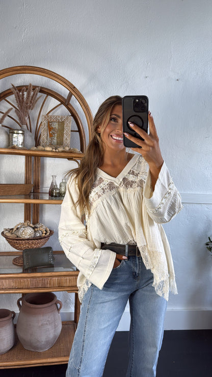 Coraline Lace Blouse, Natural