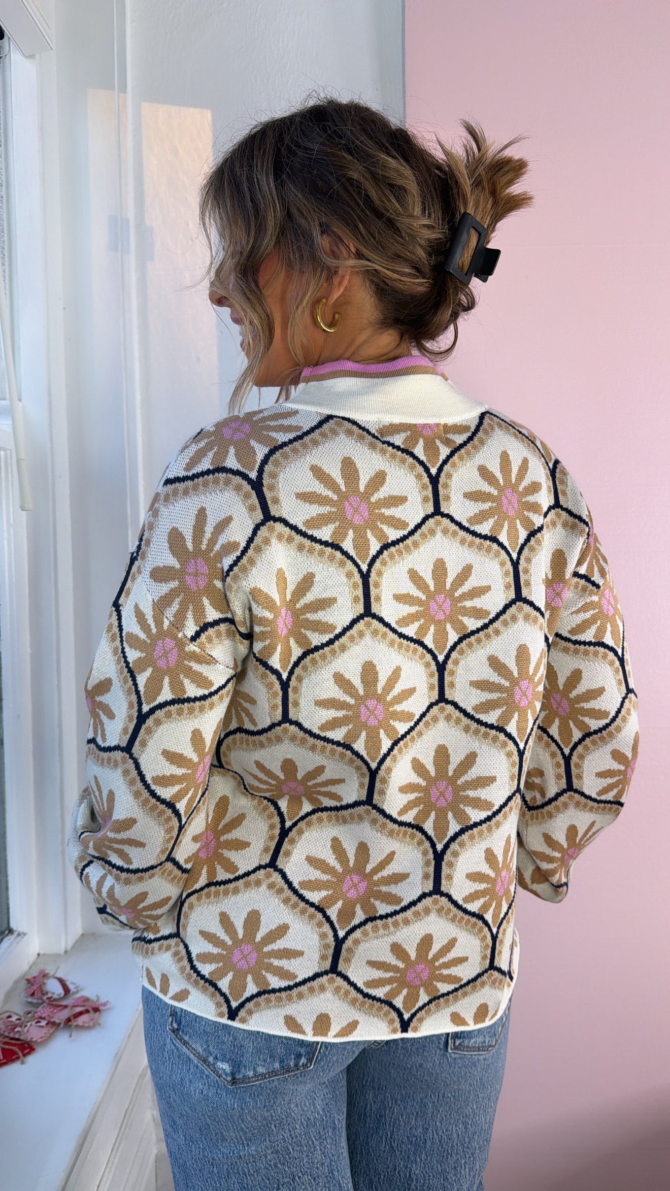 Meadow Hue Sweater, Cream Multi