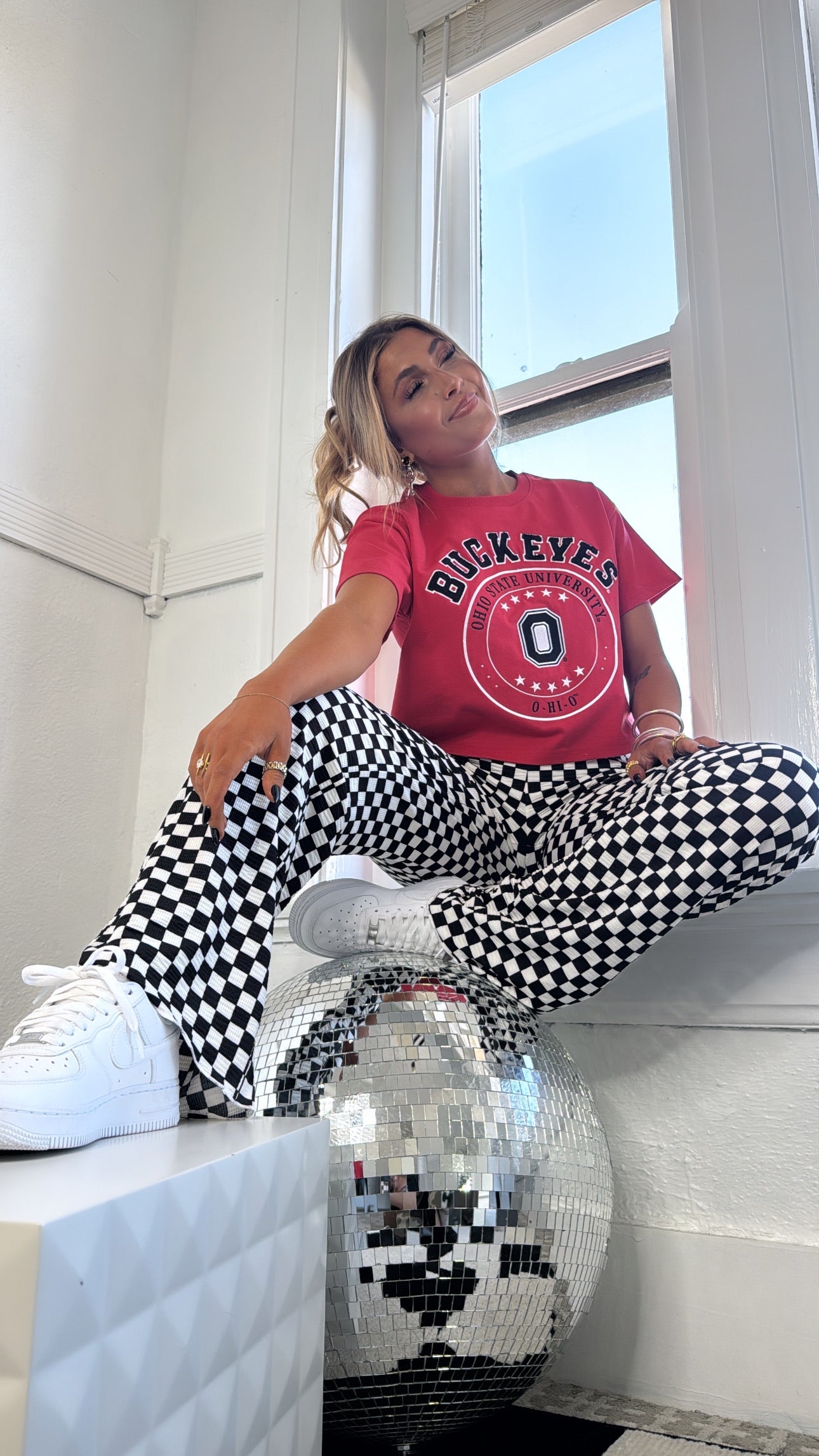 Big O Cropped Graphic Tee, Red