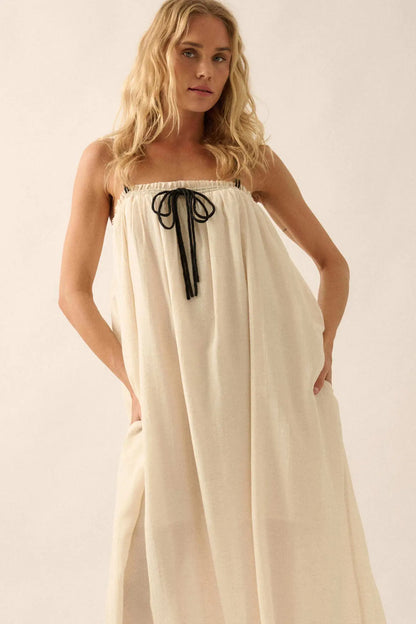 Finding Freedom Tonal-Stripe Trapeze Maxi Dress