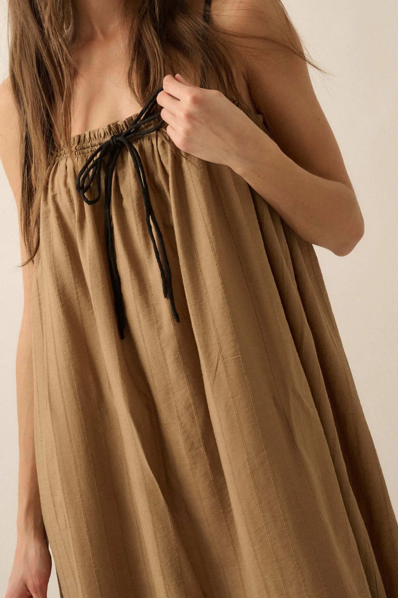 Finding Freedom Tonal-Stripe Trapeze Maxi Dress