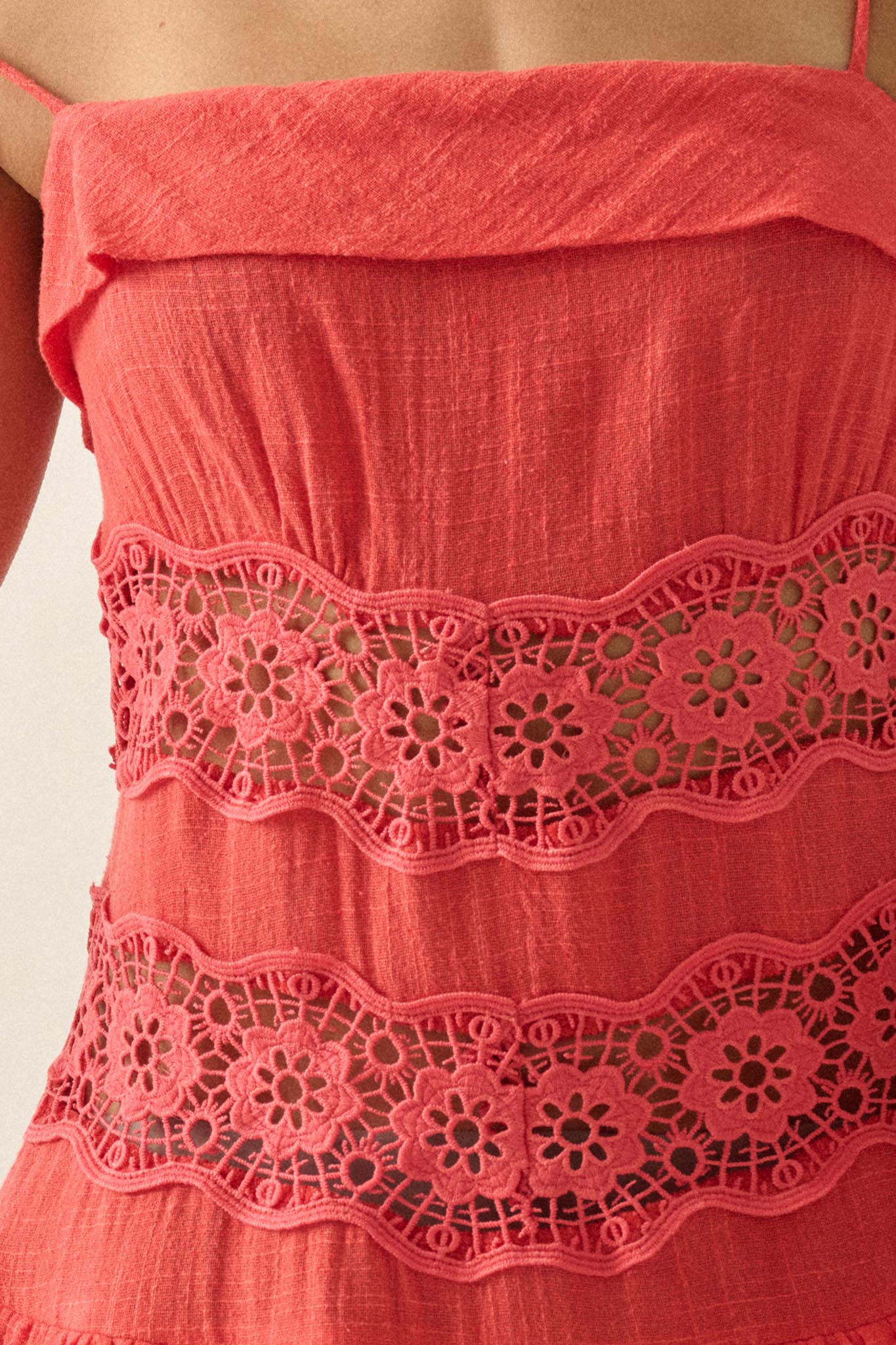 Play Date Lace-Inset Cotton Gauze Mini Dress