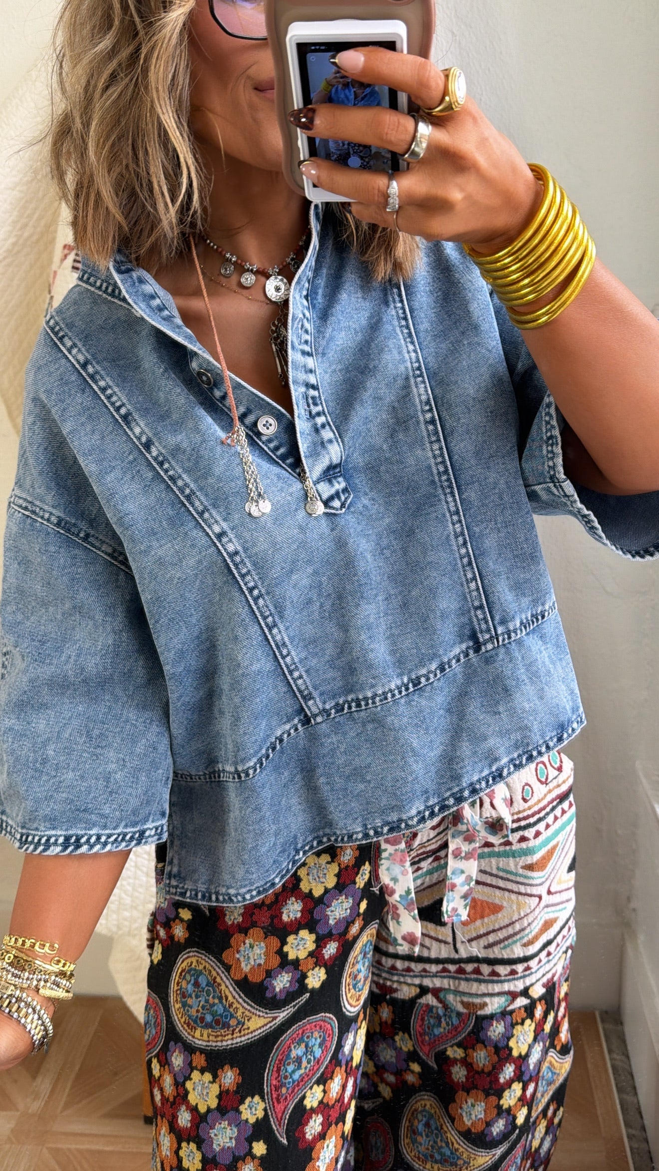 Bluebird Denim Top, Blue Denim