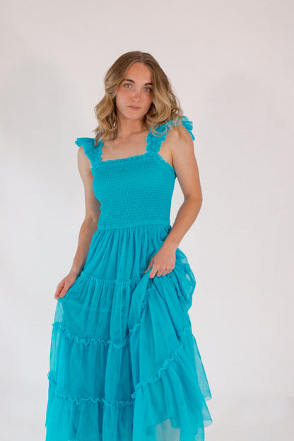 Carmie Tulle Maxi・Turquoise