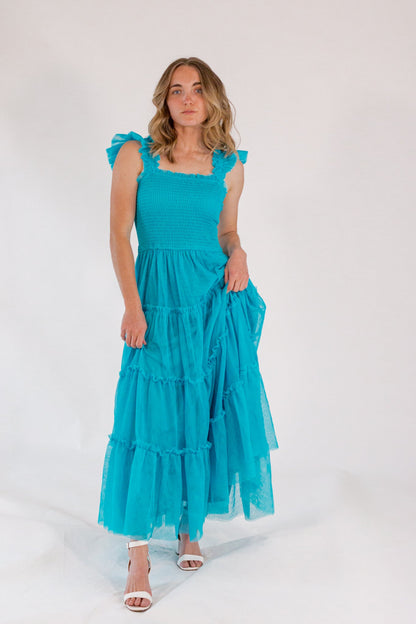 Carmie Tulle Maxi・Turquoise