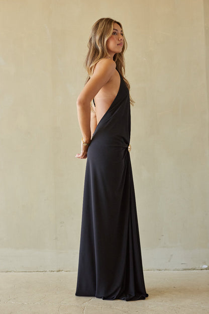 Nyx Plunging Halter Maxi Dress