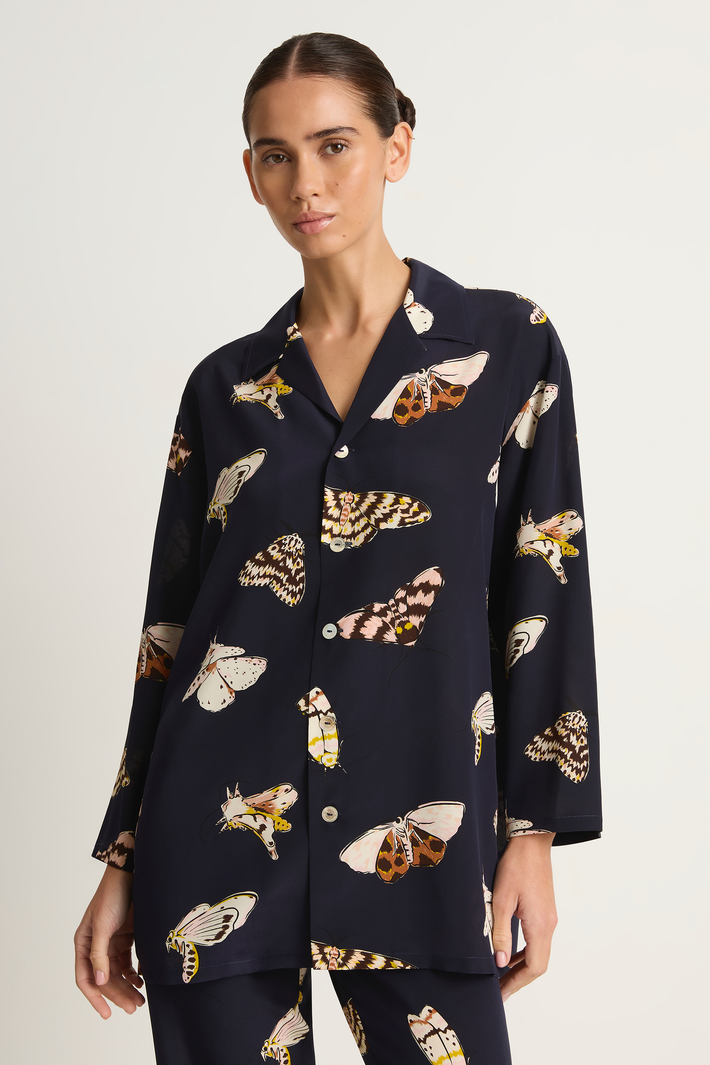 Olivia Von Halle Casablanca Pajamas - Notte Navy Moth