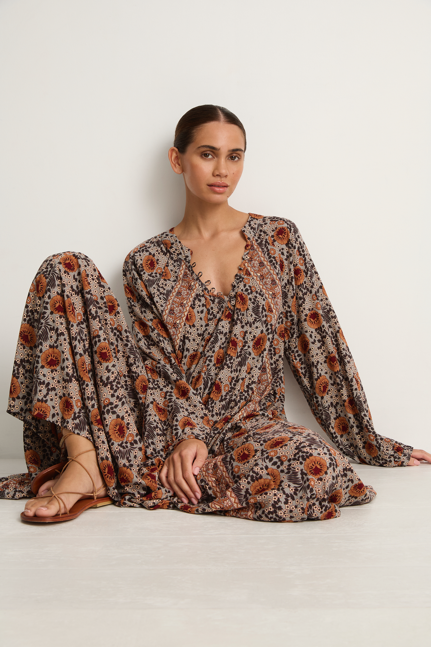 Natalie Martin Fiore Maxi - Vintage Flowers Slate