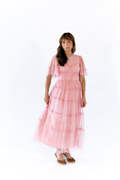 Georgina Mesh Dress · Blush