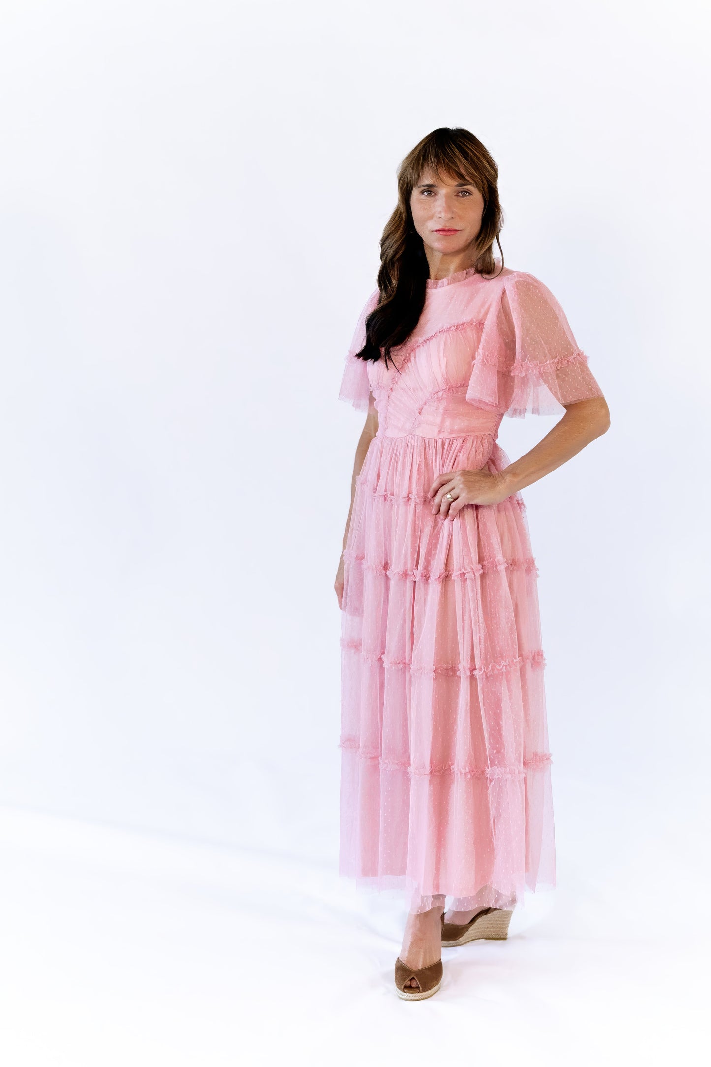 Georgina Mesh Dress · Blush