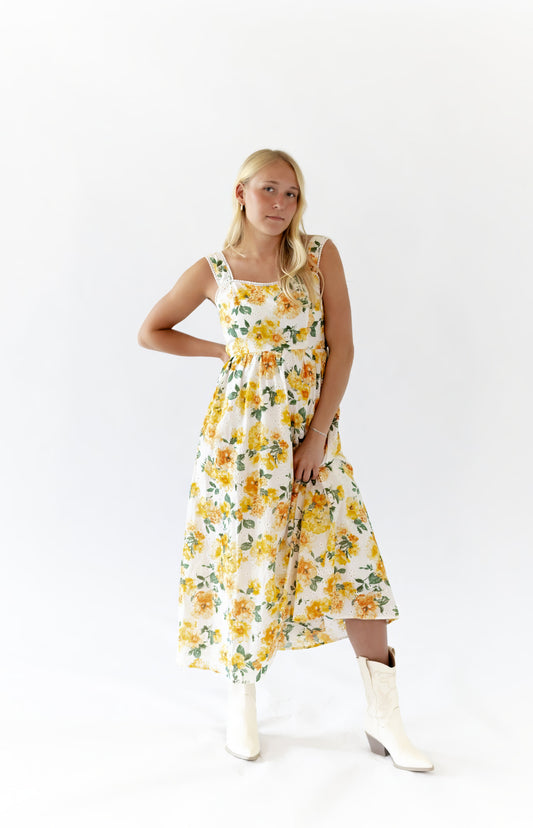 Sunshine Scalloped Midi Dress