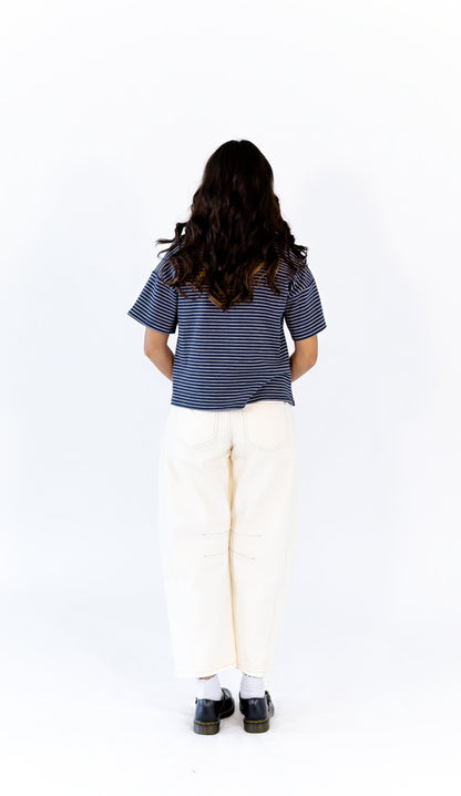 Tessa Off-White Barrel Jeans