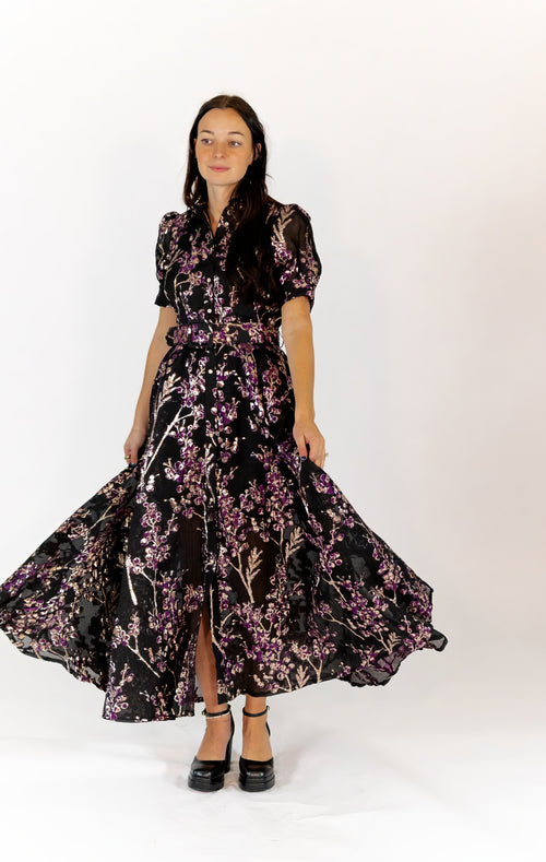 Luna Brocade Button Up Maxi