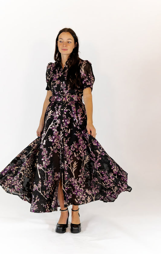 Luna Brocade Button Up Maxi