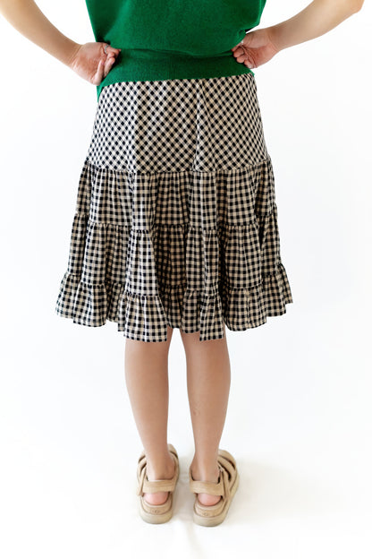 Finn Gingham Knee Length Skirt