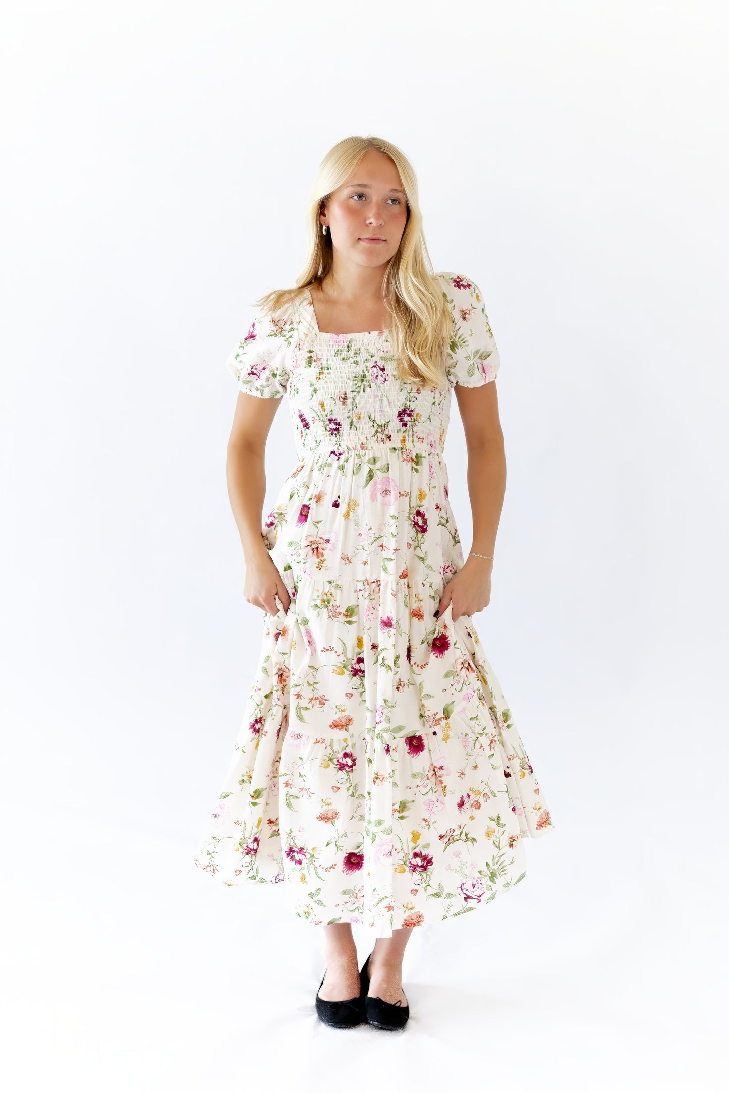 Eleanor Floral Square Neck Dress