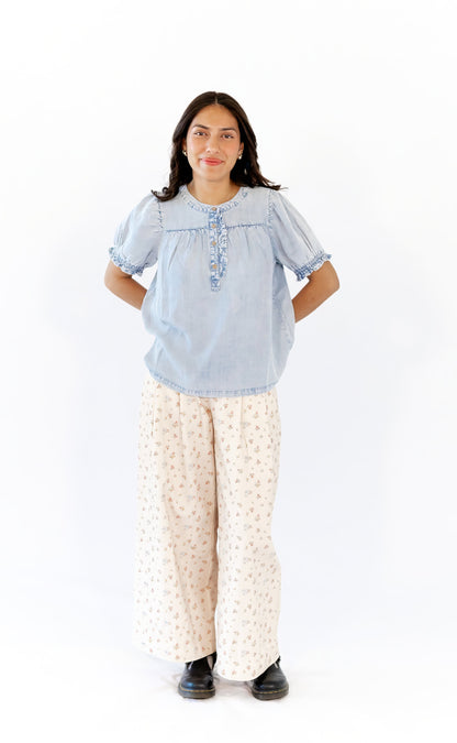 Calia Denim Blouse  ⤫ Restocked