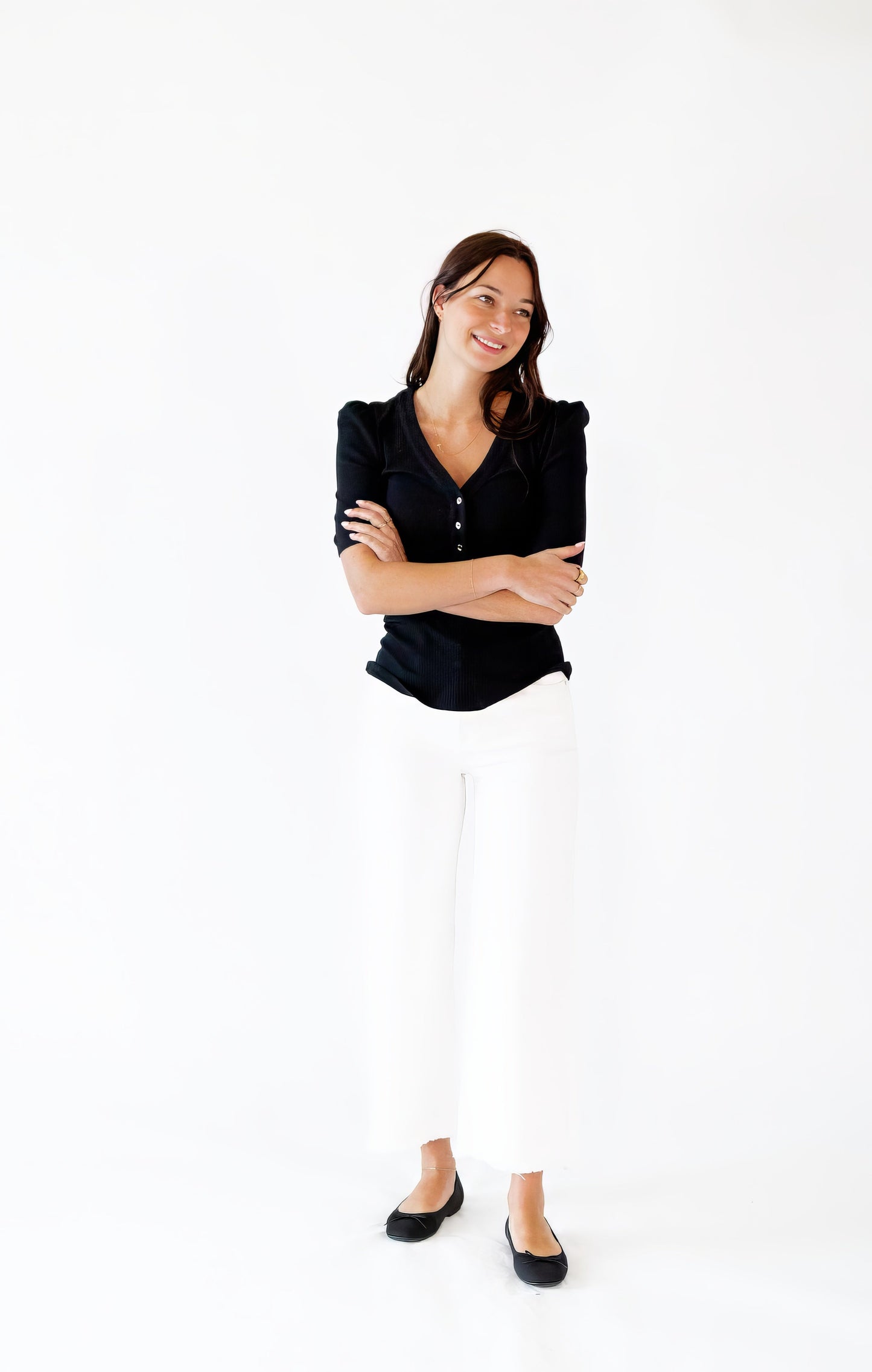 Sloane Ribbed Button Detail Up