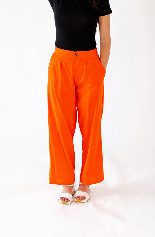 Faye Linen Pleated Pants