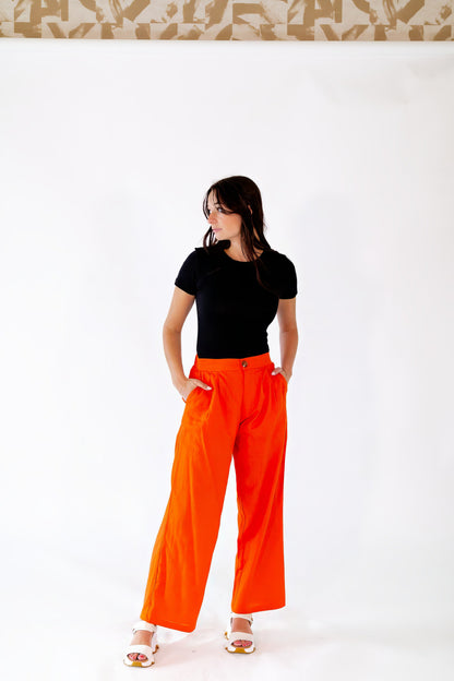 Faye Linen Pleated Pants