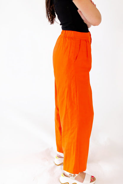 Faye Linen Pleated Pants