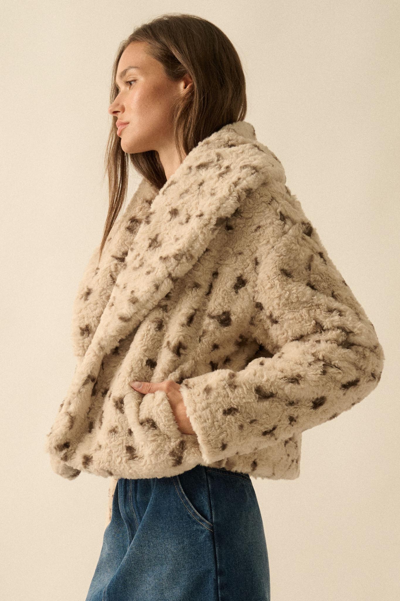 Beautiful Creature Spotted Faux Fur Jacket