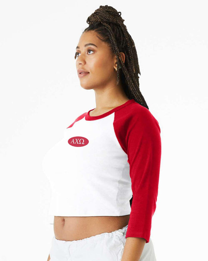 Alpha Chi Omega Sorority Raglan Fitted Baby Tee