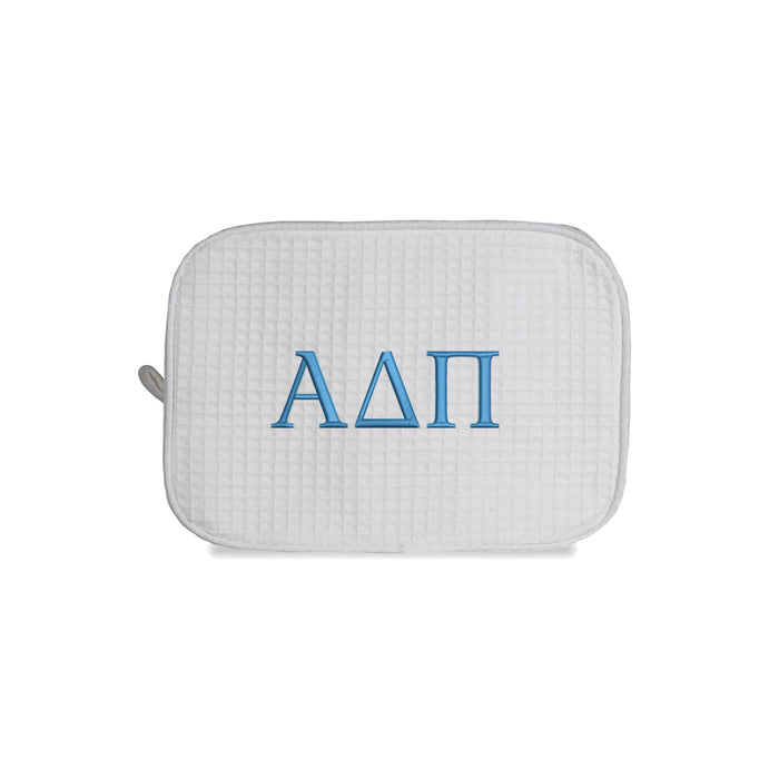 Alpha Delta Pi Waffle Weave Cosmetic Bag