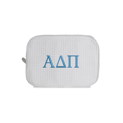 Alpha Delta Pi Waffle Weave Cosmetic Bag