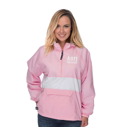 Alpha Omicron Pi Classic Striped Windbreaker - Lined