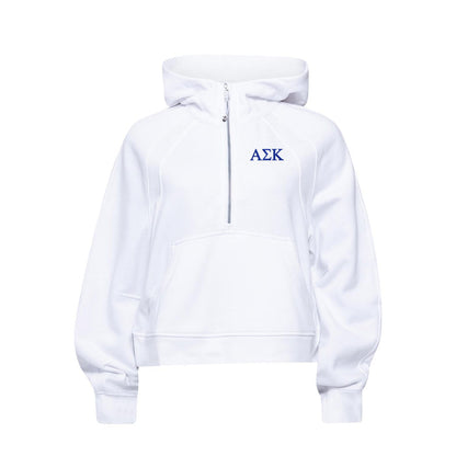 Alpha Sigma Kappa lululemon Scuba Oversized Half-Zip Hoodie - White