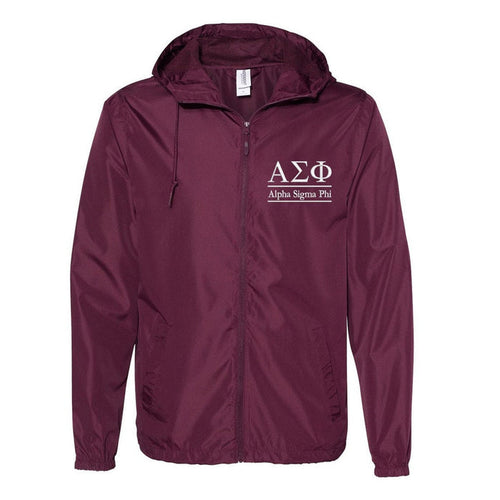 Alpha Sigma Phi Full Zip Windbreaker