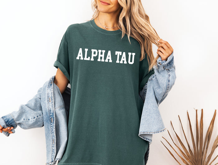 Alpha Sigma Tau Heavyweight Short Sleeve T-shirt - Comfort Colors