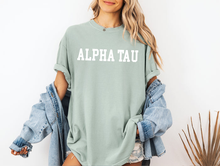 Alpha Sigma Tau Heavyweight Short Sleeve T-shirt - Comfort Colors