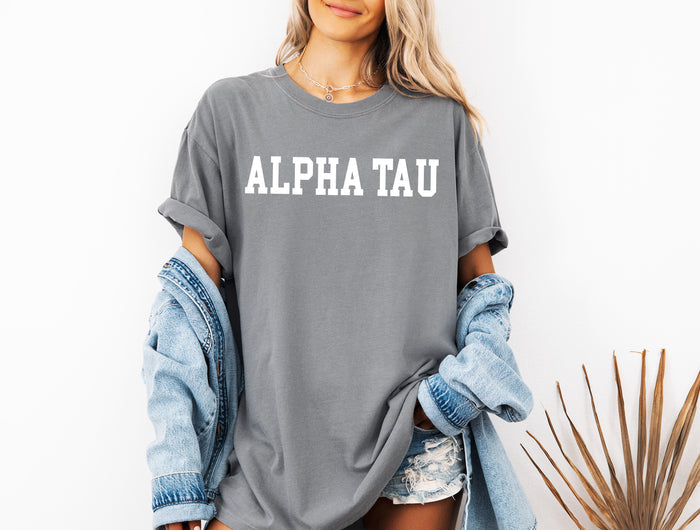 Alpha Sigma Tau Heavyweight Short Sleeve T-shirt - Comfort Colors