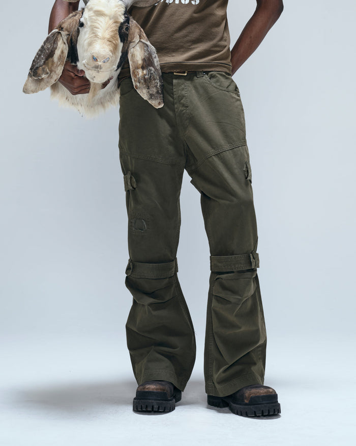 ARMY STRAIT PANTS - OLIVE GREEN
