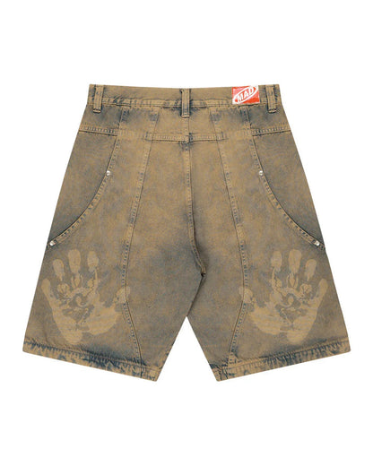 BERMUDA JEANS CURVALÍNEA DOUBLE HAND MARROM - Four Street