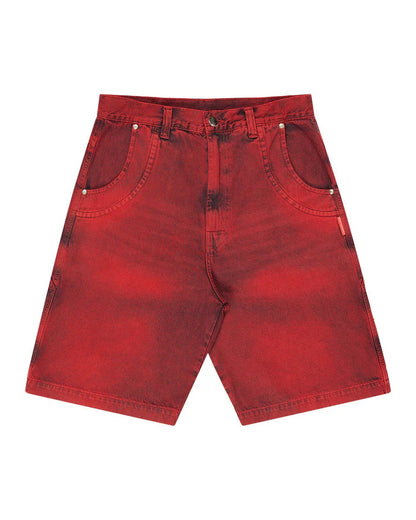 BERMUDA JEANS CURVALÍNEA DOUBLE HAND VERMELHA - Four Street