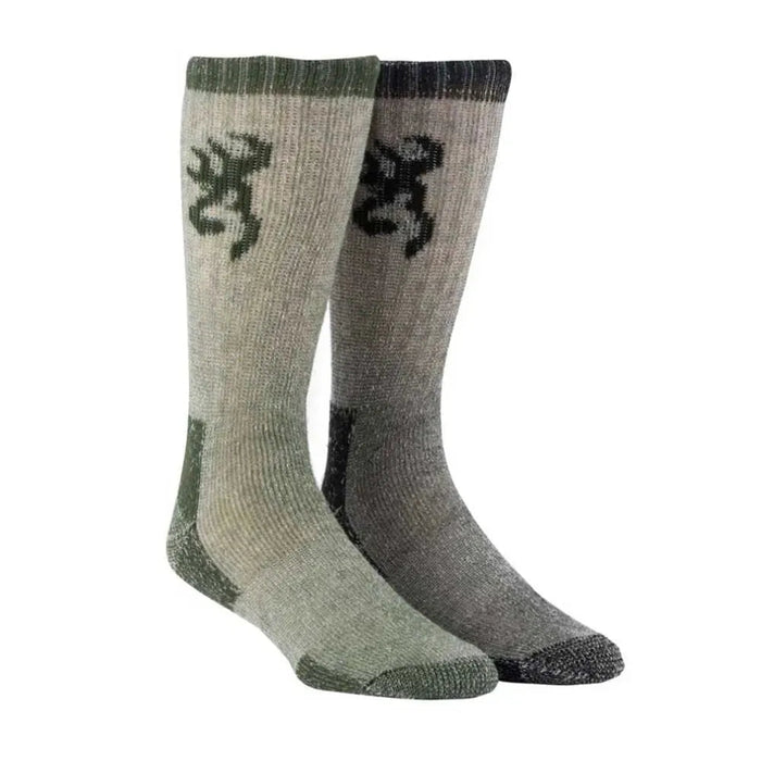 Browning Boot 2-Pack ( Olive / Black ) - Heavyweight Wool Socks - Hatcountry