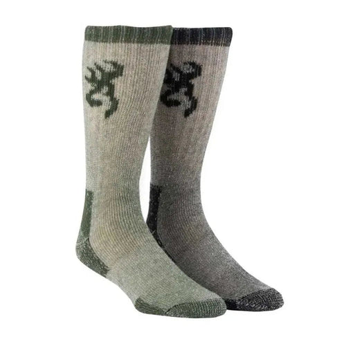 Browning Boot 2-Pack ( Olive / Black ) - Heavyweight Wool Socks - Hatcountry