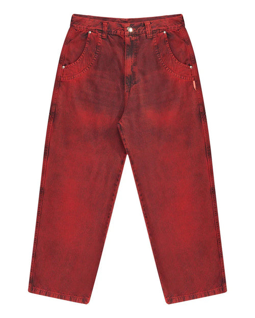 CALÇA JEANS CURVALÍNEA DOUBLE HAND VERMELHA - Four Street