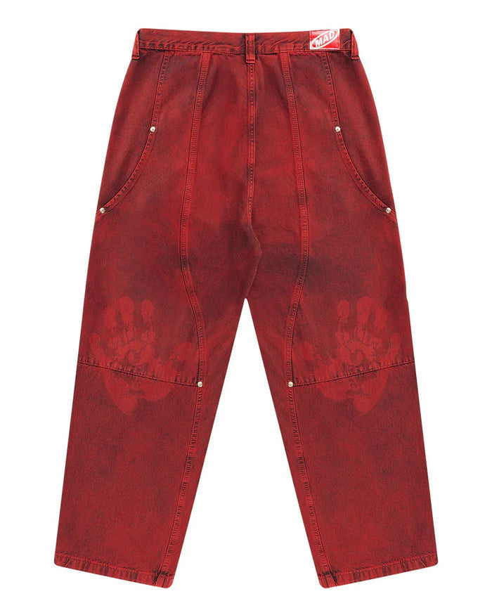 CALÇA JEANS CURVALÍNEA DOUBLE HAND VERMELHA - Four Street