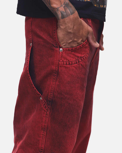 CALÇA JEANS CURVALÍNEA DOUBLE HAND VERMELHA - Four Street