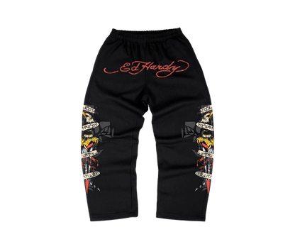 Calça Moletom Preta "By Matuê" Ed Hardy x Matuê